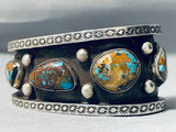 Bisbee & Blue Thunder Vintage Native American Navajo Turquoise Sterling Silver Hvy Bracelet-Nativo Arts
