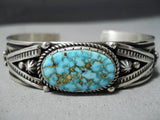 Sensational Vintage Native American Navajo Spiderweb Turquoise Sterling Silver Bracelet-Nativo Arts