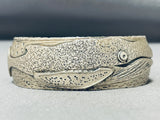 Ocean Whale Very Rare Vintage Navajo Sterling Silver Bracelet-Nativo Arts