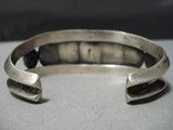Heavy 72 Gram Vintage Native American Navajo Turquoise Sterling Silver Stamped Bracelet-Nativo Arts