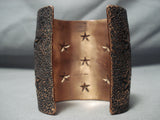 Amazing Navajo Huge Handcarved Copper Bracelet Native American-Nativo Arts