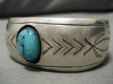 Incredible Vintage Native American Navajo Carico Lake Turquoise Sterling Silver Bracelet Old-Nativo Arts