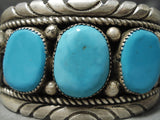 Important Vintage Native American Zuni Robert Bernice Leekya Turquoise Sterling Silver Bracelet-Nativo Arts