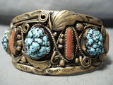 Rare Vintage Native American Navajo Justin Morris Spiderweb Turquoise Sterling Silver Bracelet-Nativo Arts