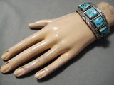 Unforgettable Vintage Native American Navajo Sleeping Beauty Turquoise Sterling Silver Bracelet Old-Nativo Arts