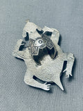 The Most Spectacular Native American Navajo Turquoise Sterling Silver Toad Ring-Nativo Arts
