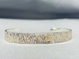 Fascinating Native American Navajo Sterling Silver & 14k Gold Signed Bracelet-Nativo Arts