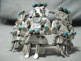 One Of The Best Ever Vintage Native American Navajo Turquoise Kachina Sterling Silver Bracelet-Nativo Arts