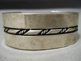 Thick Heavy Vintage Native American Navajo 100 Gram Sterling Silver Coiled Bracelet Old-Nativo Arts