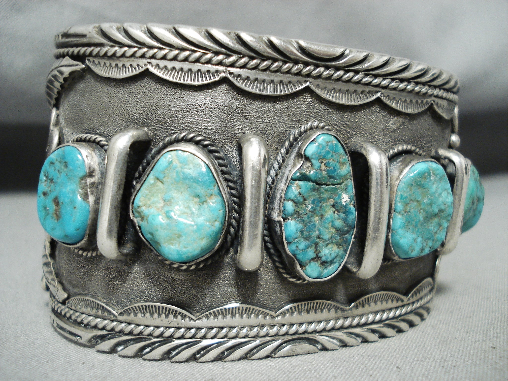 Huge Signed 1977 Vintage Native American Navajo Turquoise Sterling Sil –  Nativo Arts