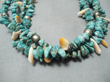 Native American Impressive Vintage Santo Domingo Turquoise Sterling Silver Necklace Old-Nativo Arts