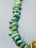 200 Gram Chunky Dunky Native American Navajo Green Turquoise Sterling Silver Necklace-Nativo Arts