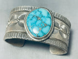 Heavy 100 Gram Vintage Native American Navajo Carico Lake Turquoise Sterling Silver Bracelet-Nativo Arts