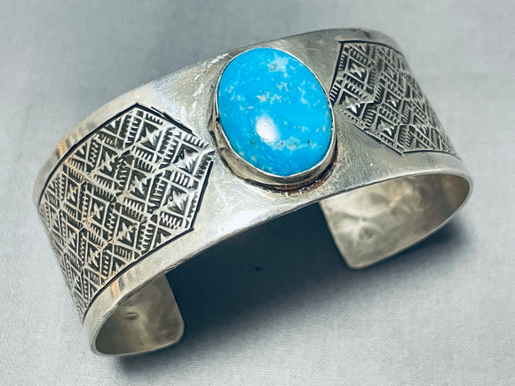 Family Of Teepees Vintage Native American Navajo Turquoise Sterling Silver Bracelet-Nativo Arts