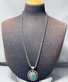 Southwest Amazing Blue Gem Turquoise Sterling Silver Necklace-Nativo Arts