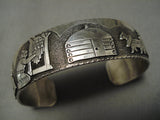 Marvelous Vintage Native American Navajo Textured Clouds Sterling Silver Bracelet-Nativo Arts