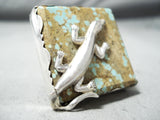 Big Detailed Native American Gecko #8 Turquoise Sterling Silver Ring- Wow!-Nativo Arts