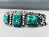 Early Vintage Native American Navajo Cerrillos Turquoise Sterling Silver Bracelet-Nativo Arts