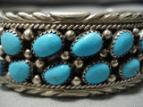 Quality Dan Sandoval Vintage Native American Navajo Sky Blue Turquoise Sterling Silver Bracelet-Nativo Arts