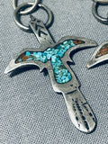 Marvelous Vintage Native American Navajo Turquoise Sterling Silver Earrings-Nativo Arts