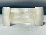Impressive Vintage Native American Navajo Sterling Silver Bracelet Signed Tahe-Nativo Arts