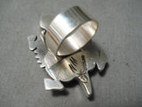 Detailed Navajo Royston Sterling Silver Toad Ring Native American-Nativo Arts