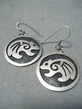 Phenomenal Vintage Hopi Native American Sterling Silver Earrings Old-Nativo Arts
