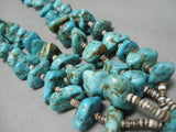 Museum Quality Vintage Native American Navajo Turquoise Nugget Jacla Necklace Old-Nativo Arts