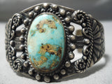Earlier Vintage Native American Navajo Hachita Turquoise Sterling Silver Bracelet Old Cuff-Nativo Arts
