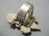 Biggest Best Vintage Native American Navajo Hand Carved Horned Toad Fetish Sterling Silver Ring-Nativo Arts