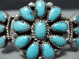 Exceptional Vintage Native American Navajo Turquoise Sterling Silver Bracelet Old-Nativo Arts