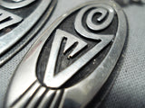 Historical Vintage Michael Kabotie Native American Hopi Sterling Silver Earrings-Nativo Arts