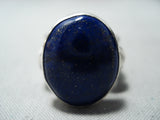 Tremendous Native American Navajo Lapis Sterling Silver Ring-Nativo Arts