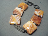 Unique Navajo Native American Spiny Oyster Sterling Silver Bracelet-Nativo Arts