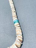 Native American One Of The Best Vintage Santo Domingo Turquoise Shell Sterling Silver Necklace-Nativo Arts