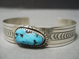 Important Vintage Native American Navajo Verdy Jake Turquoise Sterling Silver Bracelet-Nativo Arts