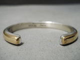 Thick Heavy Vintage Native American Navajo Old Sterling Silver Amethys Sterling Silver Bracelet-Nativo Arts