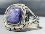 Important Vintage Native American Navajo Charoite Sterling Silver Bracelet-Nativo Arts