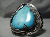 Best Vintage Native American Navajo Teardrop Blue Diamond Turquoise Sterling Silver Bracelet-Nativo Arts