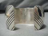 Striking Vintage Navajo Elm Kee Zig Zag Sterling Silver Native American Bracelet-Nativo Arts