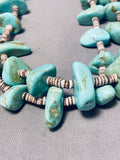 206 Grams Vintage Native American Navajo Green Kingman Turquoise Heishi Necklace-Nativo Arts
