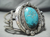 Stellar Vintage Native American Navajo Old Morenci Turquoise Sterling Silver Bracelet-Nativo Arts