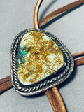 One Of The Most Unique Vintage Native American Navajo #8 Turquoise Sterling Silver Bolo Tie-Nativo Arts
