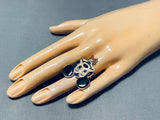 Whimsical Native American Zuni Coral Sterling Silver Mickey Mouse Ring-Nativo Arts