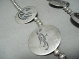 Rare Longer Vintage Native American Navajo Hand Tooled Sterling Silver Necklace-Nativo Arts
