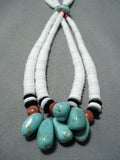 Dramatic Vintage Santo Domingo Royston Turquoise Necklace Native American Old-Nativo Arts