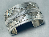 Ricky Martinez Signed Magnificent Vintage Native American Navajo Sterling Silver Bracelet-Nativo Arts