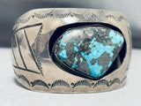 Very Important Godber Turquoise Vintage Native American Navajo Sterling Silver Bracelet-Nativo Arts