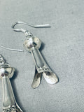 Tremendous Native American Navajo Sterling Silver Blossom Earrings Signed H. Mariano-Nativo Arts