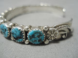Exquisite Vintage Native American Navajo Sterling Silver Turquoise Bracelet-Nativo Arts